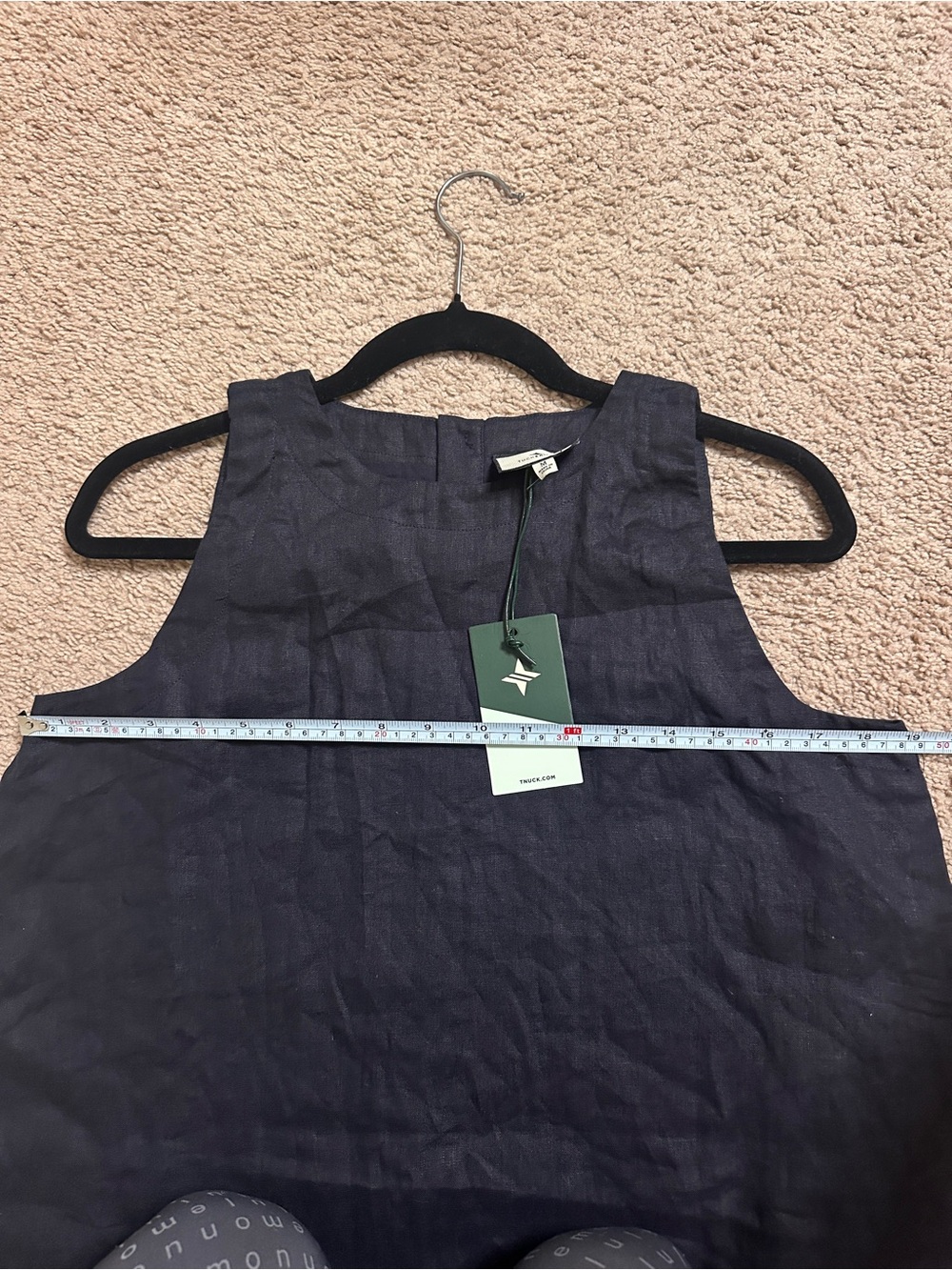 NWT Tuckernuck Navy 100% Linen Sleeveless Shift Dress Size M